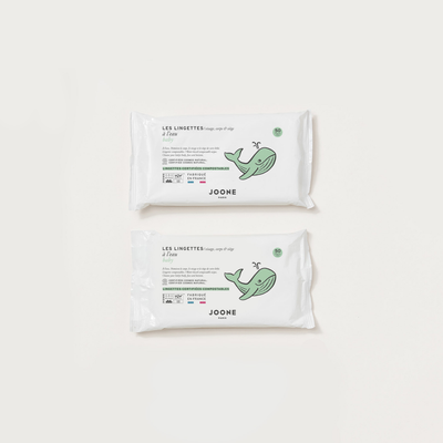 Les 2 paquets de lingettes compostables (COSMOS NATURAL)